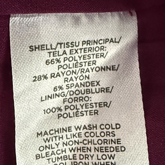 Ann Taylor The Petite Long Collarless Blazer Bi-Stretch Plum Burst 00P new - Picture 10 of 13